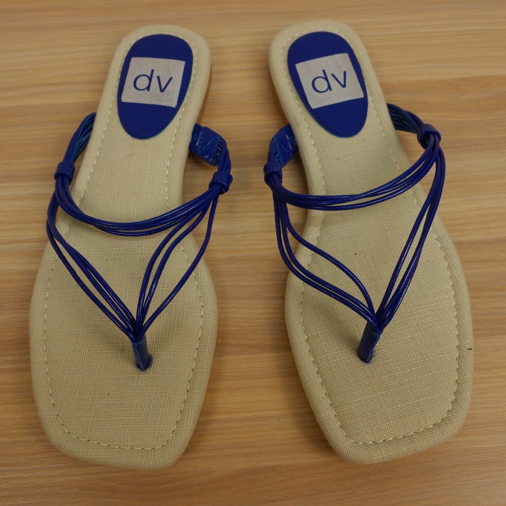 Beach Minimalist Strappy Thong Sandals Womens 6 Blue Preppy Summer DV Dolce Vita